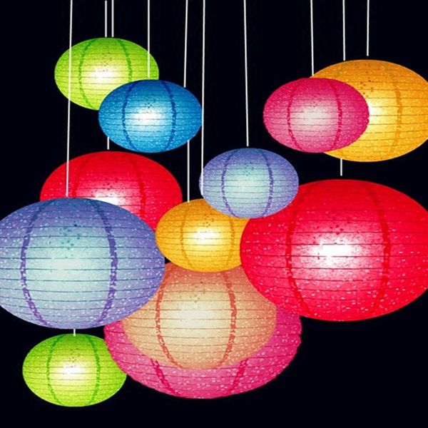 20 pçs / lote 8 polegadas rodada casa decoração japonesa papel lanterna bola casamento festa de aniversário suspensão
