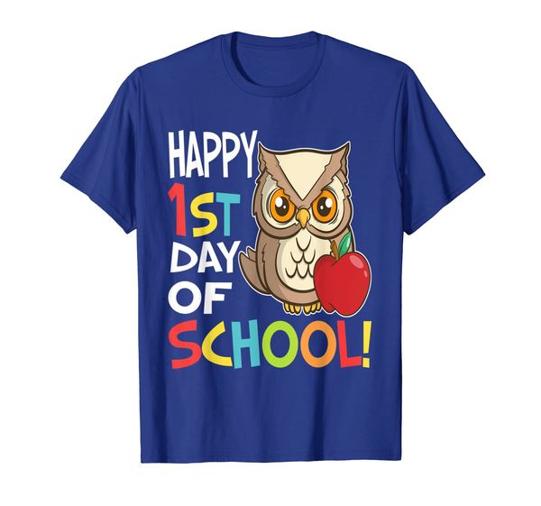 

happy 1st day of school shirt back to school owl t-shirt, White;black