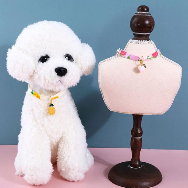 

cat collars & leads fashion dog with bell cute cartoon pattern soft safety adjustable kitten durable universal for pets 1pcs