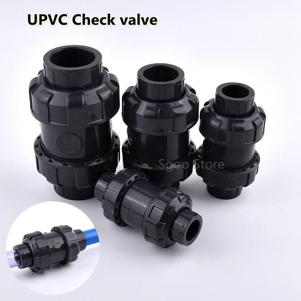 

watering equipments 1pc i.d 20~63mm upvc union ball check valve fish tank aquarium pvc garden irrigation accessories plastic