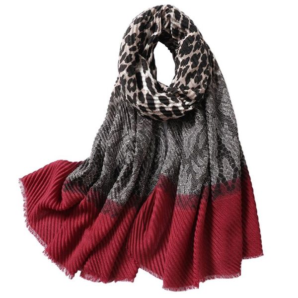 

scarves design brand cotton women scarf crinkle hijab autumn leopard print shawl wraps bandanas large warm luxury patchwork neckerchief, Blue;gray