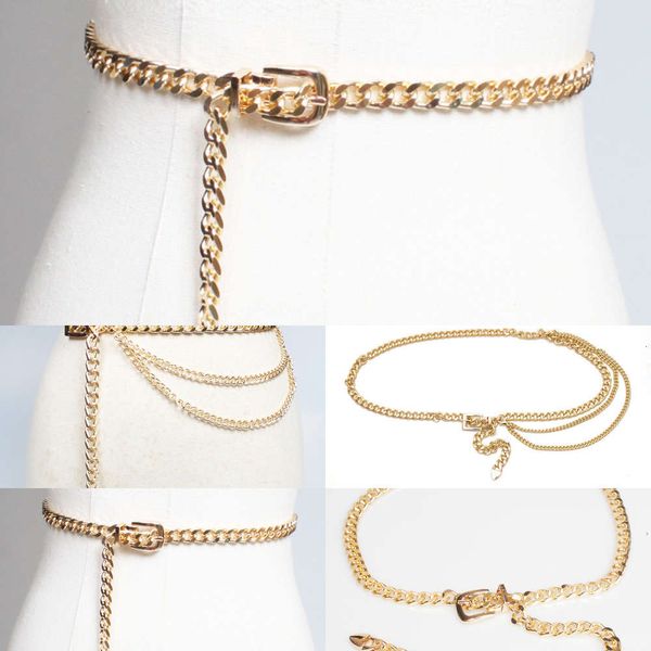 

sweater metal women's fine accsori decorative waist drs chain pin buckle, Silver