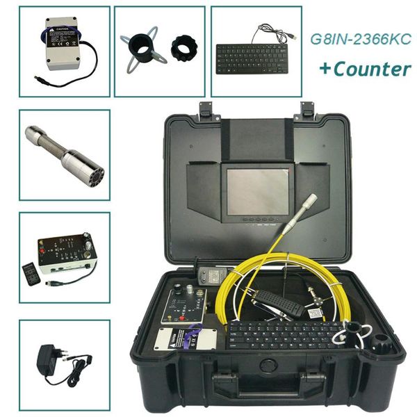 

20m to 50m fiberglas cable pipe sewer drain inspection camera cctv pipeline video waterproof underwater endoscope ip cameras