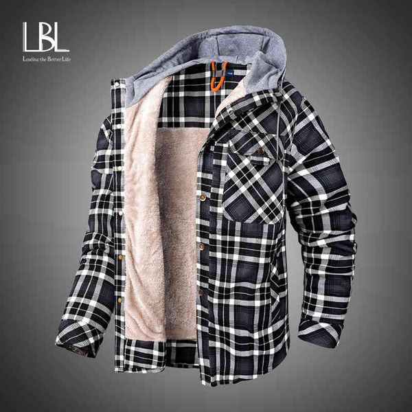 

plaid men's ets, thick wool coats and hoodi, warm clothing coats, fashion ets, Black