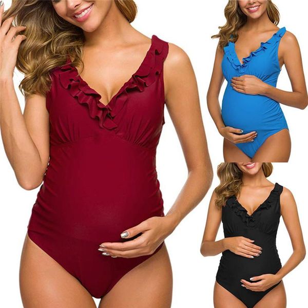 

summer women's body one piece stripe swimsuit pregnant clothing one-piece suits