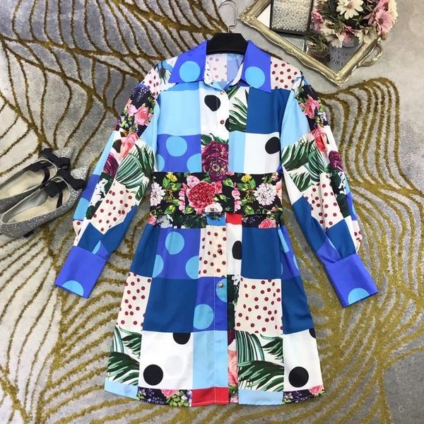 

1.6 early spring vintage temperament fashion heavy industry beading contrast color print silk dress women casual dresses, Black;gray