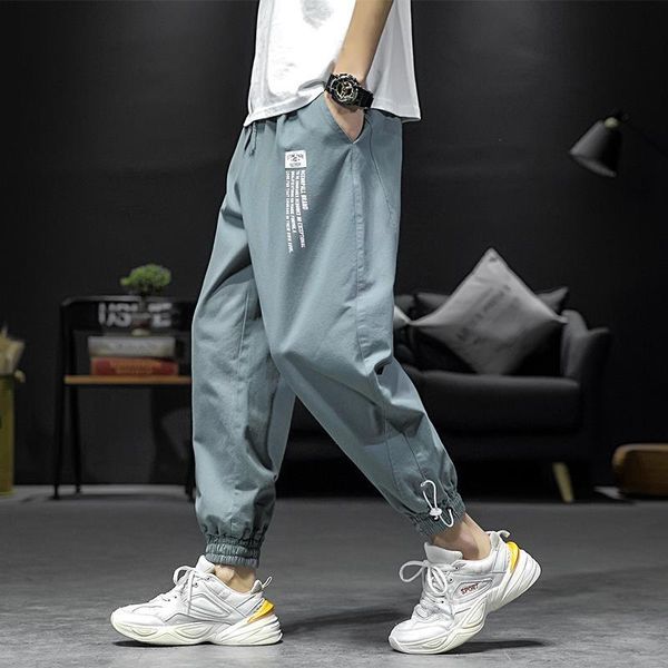 

men's pants spring and summer casual loose leggings oversized sports street style thin trousers, Black