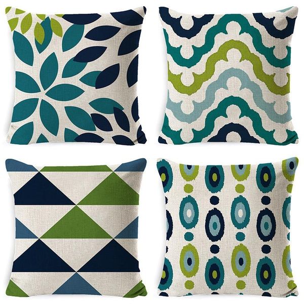 

pillow case 4pcs pillowcase geometri tropical throw cushion cover printing for bedroom office 45x45cm