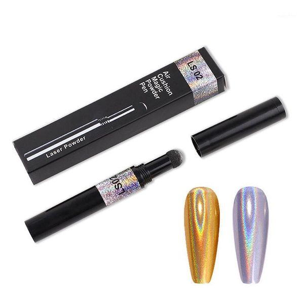

nail air cushion magic pen solid aurora powder mirror effect diy design art decoration pen1, Silver;gold