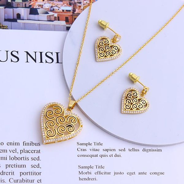 

earrings & necklace fansheng arrival fine suit love zircon sets enamel round pendant wedding /party/birthday gifts, Silver