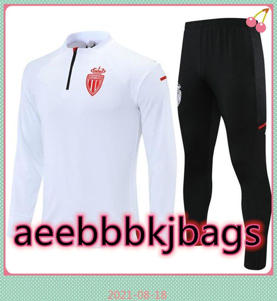 

2021 2022 football tracksuit as monaco soccer training suit jerseys chandal futbol 21 22 b.badiashile ben yedder sweater maillot sweatshirt, Black