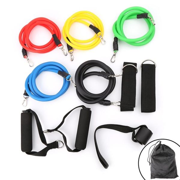 

resistance bands h053 band set 5 stackable exercise with waterproof carrying case door anchors attachment legs ankle straps
