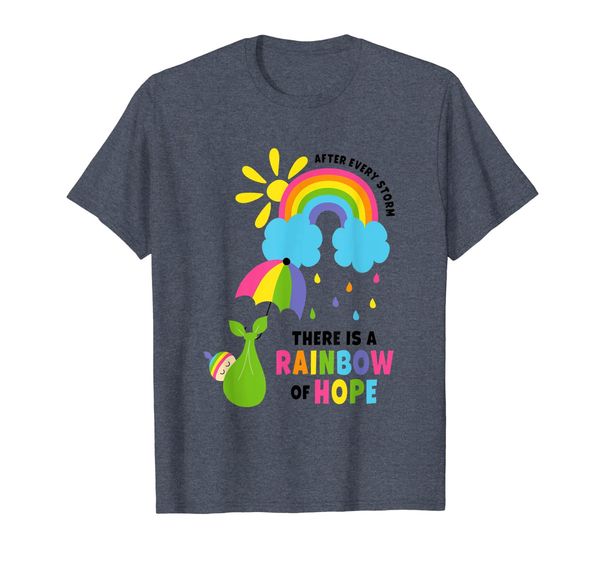 

light after every storm there is a rainbow of hope t-shirt, White;black