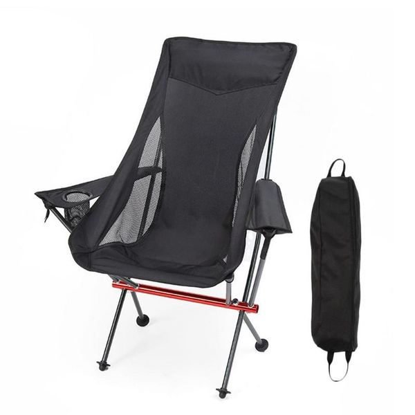 

fishing accessories camping foldable chair portable beach chairaluminum alloy ultralight breathable seatwith cup holder for travel