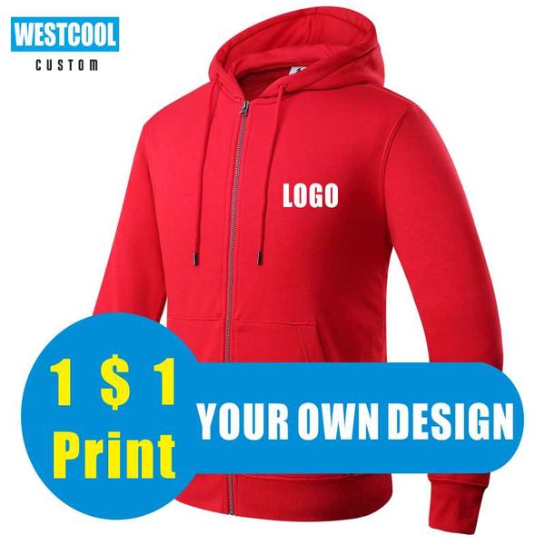 

men's hoodies & sweatshirts zipper hoodie logo custom fashion women embroidery customizion sweatershirts casual men clothing customized, Black