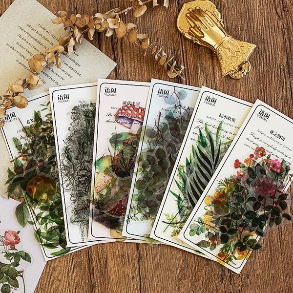 

gift wrap 40pcs/pack retro plants flowers pattern diy hand account material stickers for journal scrapbooking decoration