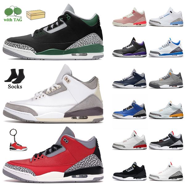 

racer blue pine green 3 3s basketball shoes mens cool grey a ma maniere unc fragment court purple denim red black cement pure white jth trai