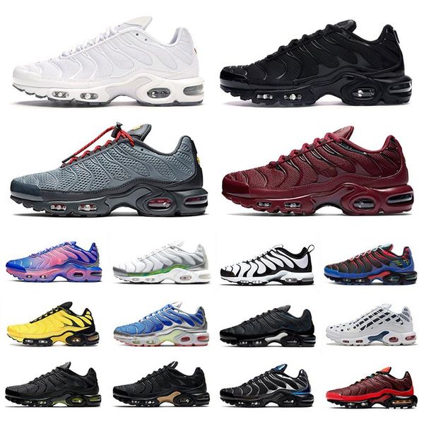 

toggle lacing tn plus se mens running shoes triple black white tns 3 volt glow trainers team red men sports sneakers zapatos chaussures