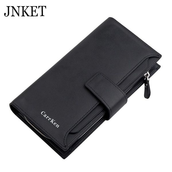 

wallets jnket men's long wallet pu leather multifunction zipper card holder clutch bag phone pouch notecase, Red;black