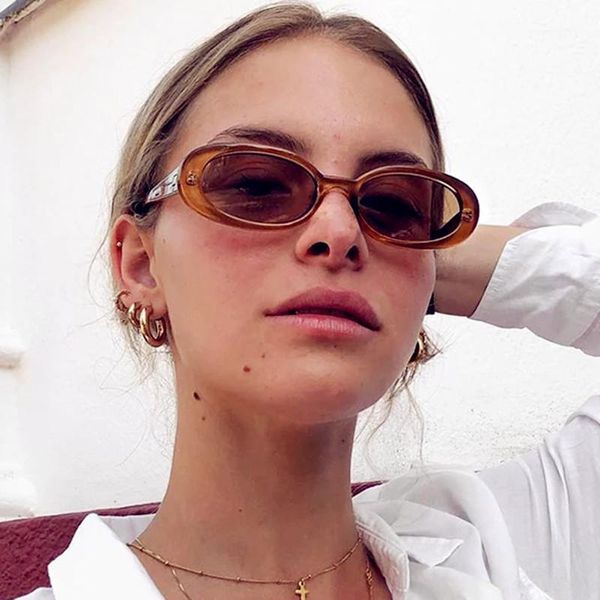 

small sunglasses women sun glasses for women/men candy color round eyeglasses vintage, White;black