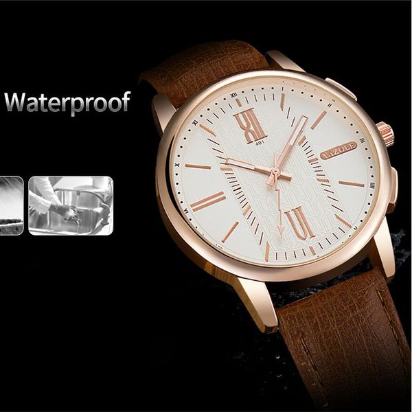 

wristwatches yazole wristwatch male fashion leather band analog quartz clock business mens watches relogio masculino 2021, Slivery;brown