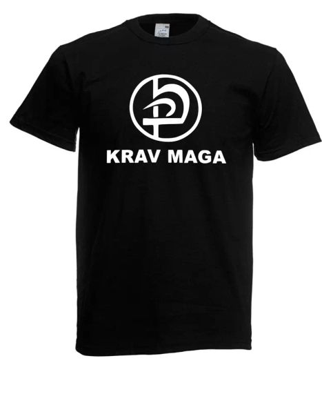 

mens t-shirt krav maga martial arts logo size up to 5xl, White;black