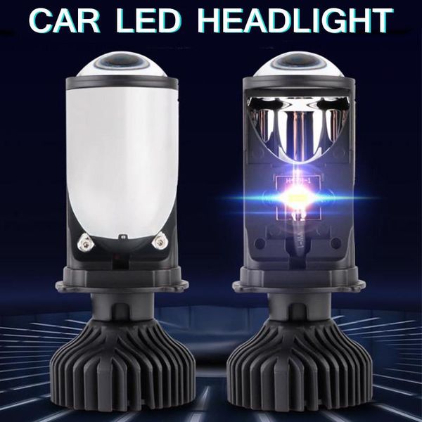 

car headlights 2 pcs/set y6d automobile led headlamp mini lens far and near integrated fisheye motorcycle headlight bulbs h4 6000k