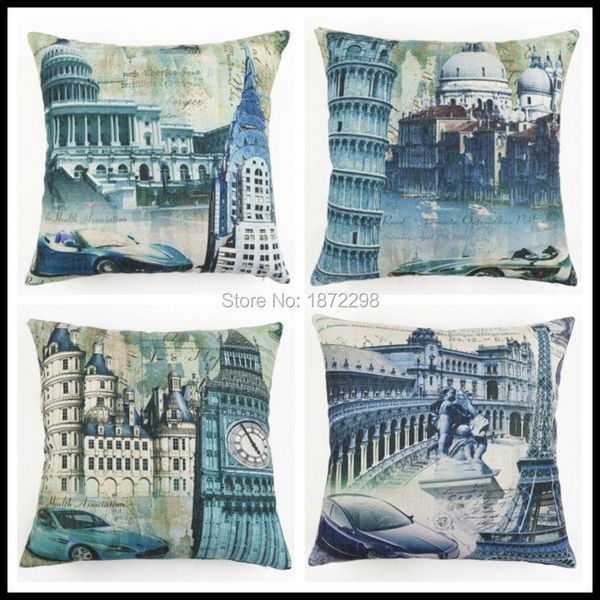 

types city pattern 40/45/50/55/60cm polyester digital print cushion cover pcilpc-b-27-30 cushion/decorative pillow