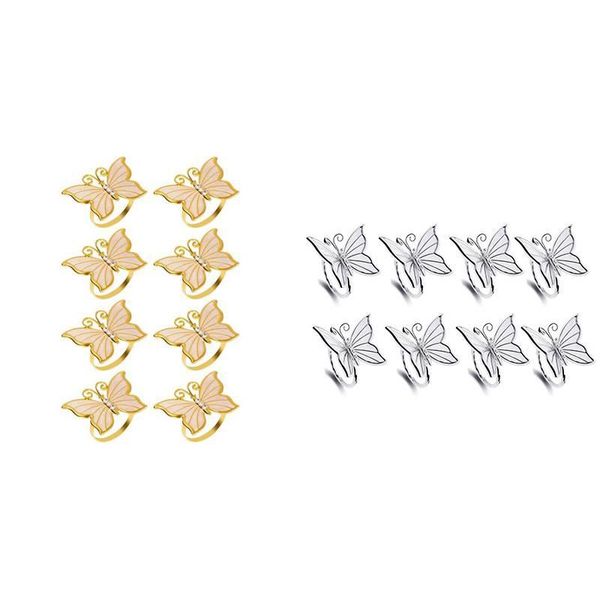

napkin rings set of 8, butterfly ring holders,napkins for easter,wedding,holidays,dinner decor favor