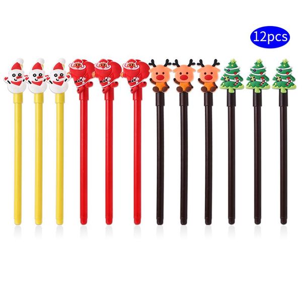 

gel pens 12pcs/set colored fluffy christmas koala flute pig pen kawai animal fruit donuts star flower blue school office supply kit