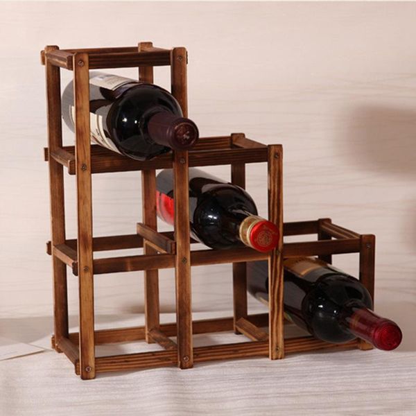 

tablewine racks foldable charcoal color 6 grid wood holder fashion rack bar/home/restaurant decor kitchen display shelf organ