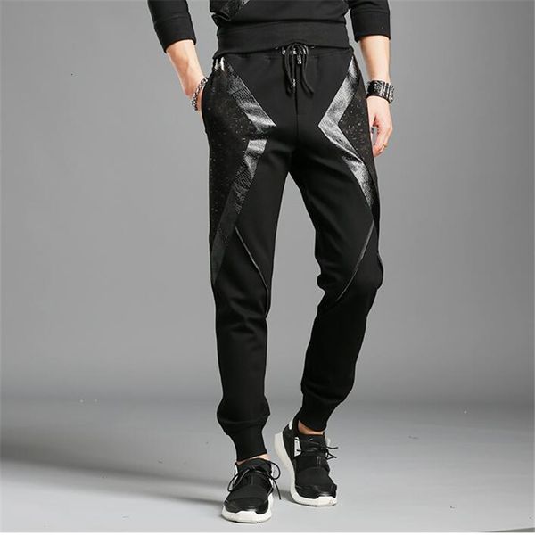 

pant autumn trousers and winter casual fashion slim foot pants, Black