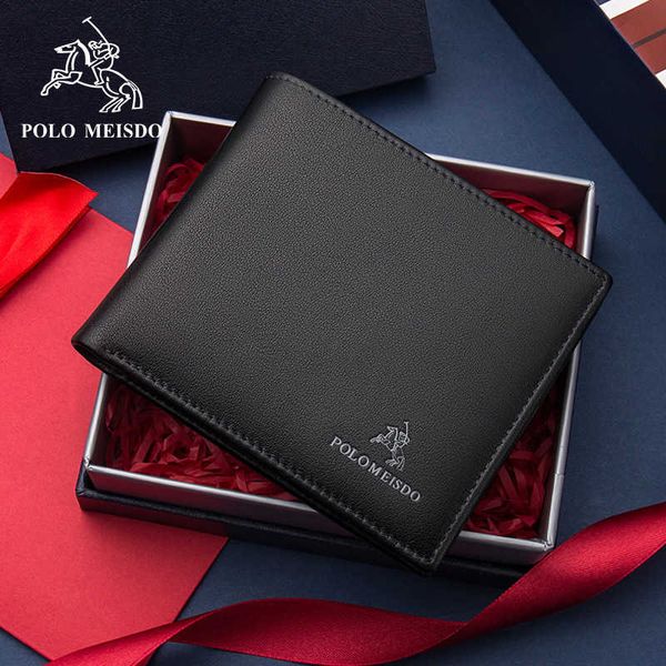 

paul mester men's wallet short xury wallet, Black