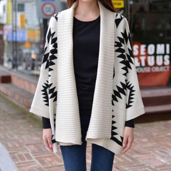 

women's knits & tees heliar women elegant knitted sweater cardigans diamond pattern coat casual sweaters winter femme cardigan fall, White