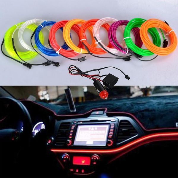 

strips eeetoo el wire neon car lights dance party decor led flexible strip light glow rope tube 1m 2m 3m 4m 5m 12v driver