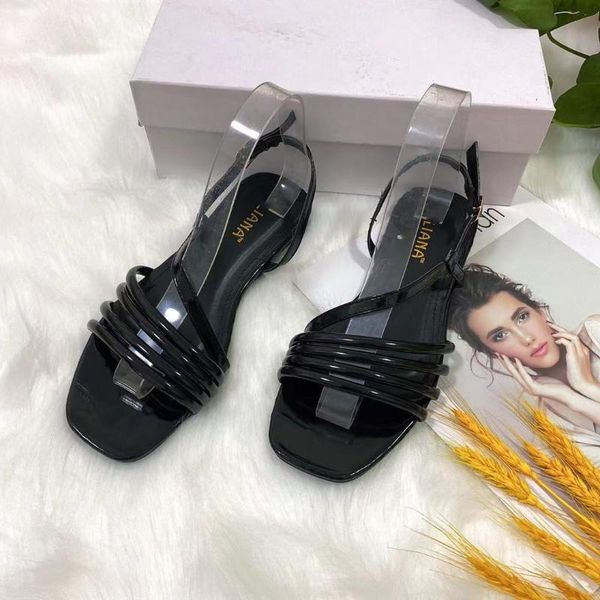 

sandals fashion women's temperament metal leather, Black