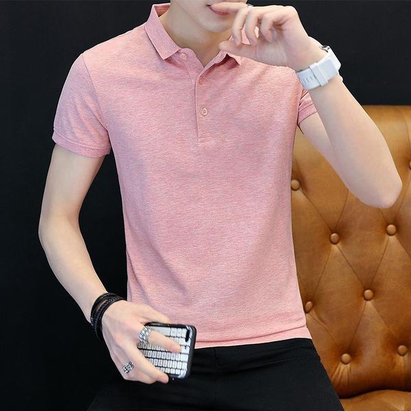 

men's polos summer leisure shirt multi color solid poloshirt, White;black