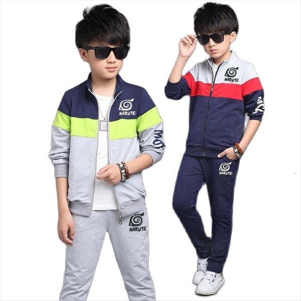 

childrens clothing boys and girls autumn clothes suit long sleeved cardigan sports leisure kids two piece sets, White