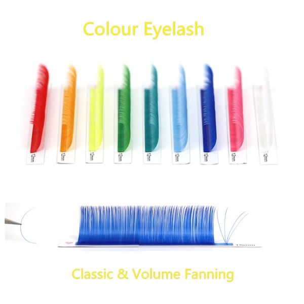 

false eyelashes colour lash extension c cc d dd individual 0.05 0.07 0.10 rainbow colored mink mix 8-15