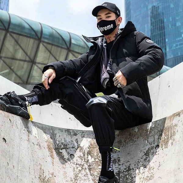 

2021 new winter thickened cotton padded clothes men's camouflage coat, Black