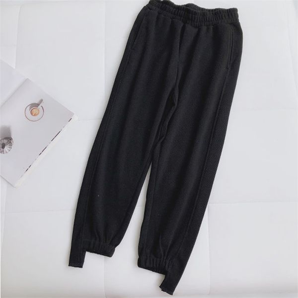 

spring and autumn women's pants casual solid color loose 210430, Black;white
