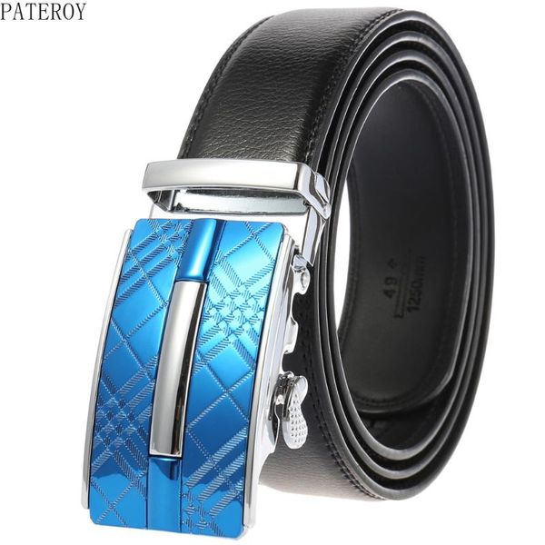 

belts automatic buckle men's leather belt for men designer male western fashion black blue 2021, Black;brown