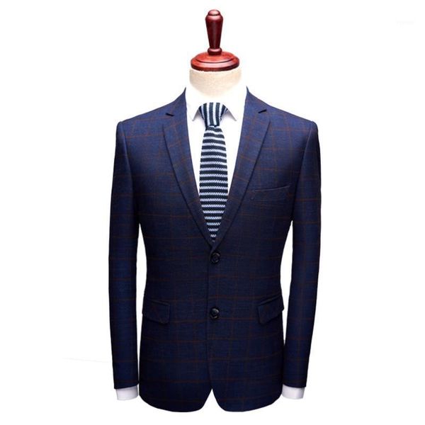 

men's suits & blazers grid party jacket men plaid blazer casual wedding suit male slim fit traje chaqueta 2021, White;black