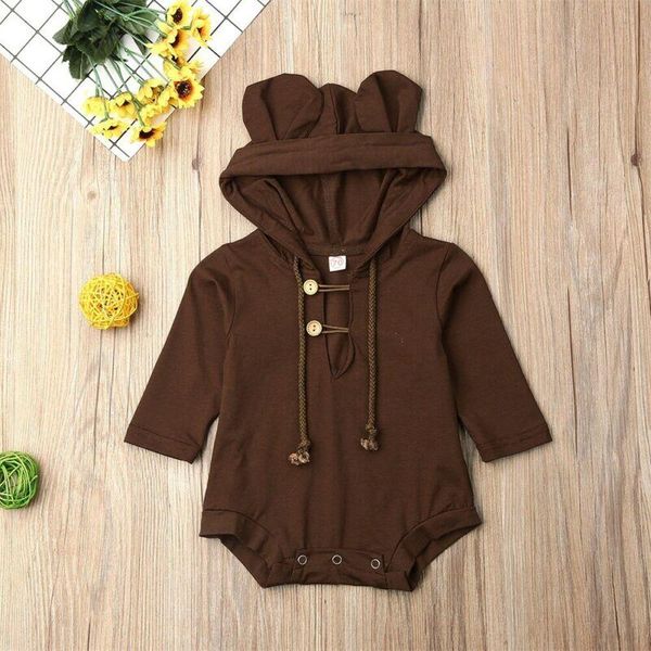 

jumpsuits baby & children's 3-18m born infant boy girl hooded romper long sleeve jumpsuit clothes outfit, Blue