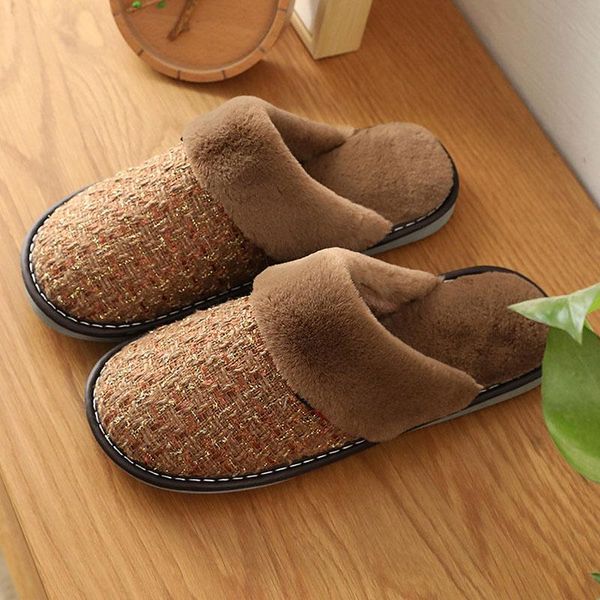

slippers factory supplier store winter girl pvc rubber sole non-slip flannel warm shoes comfortable soft couple, Black