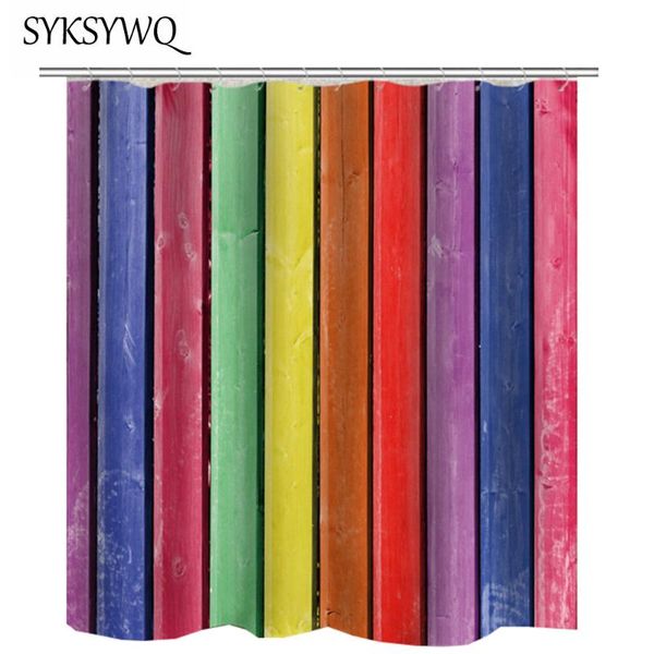 

shower curtains colorful vintage wood curtain polyester waterproof fabric rideau de douche bathroom duschvorhang