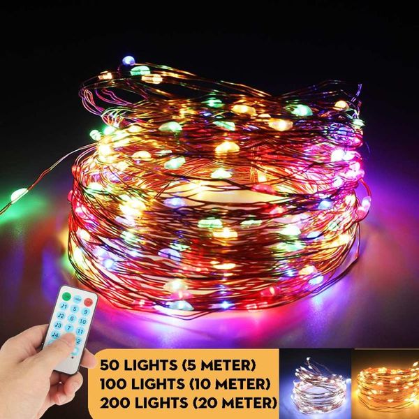 

strips 5-20m led string lights copper with music wire fairy ip65 waterproof for halloween christmas decor by battery