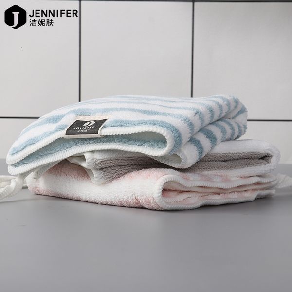 

soft friendly stripe fiber absorbent handkerchief small square towel, Blue;white