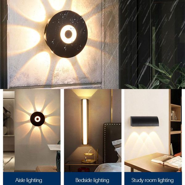 

outdoor wall lamps ip65 led lamp living room modern creative waterproof aisle unique luminous shape stair light