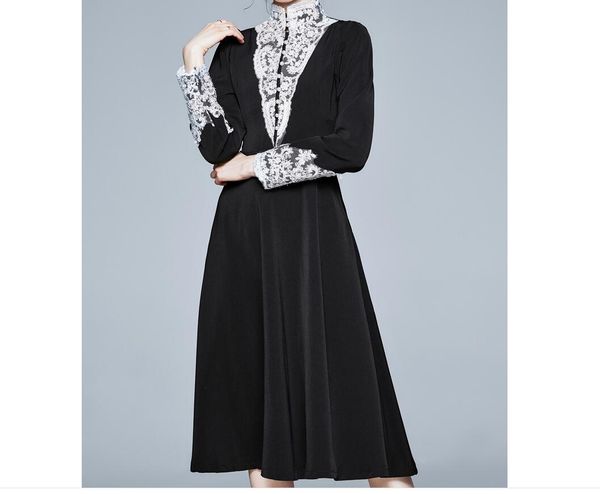 

autumn and dress winter new women's retro temperament slim skirt lady, Black;gray